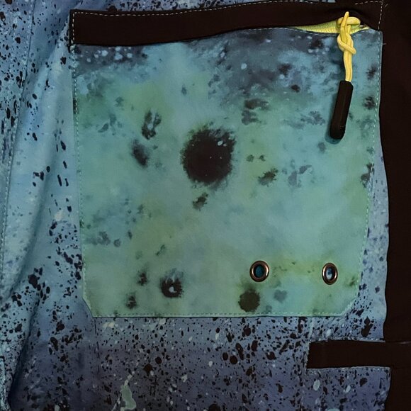 Loco Skailz, Size 32, Mens Swim Trunks, With Underwater Pattern Blue and Black - Picture 6 of 10